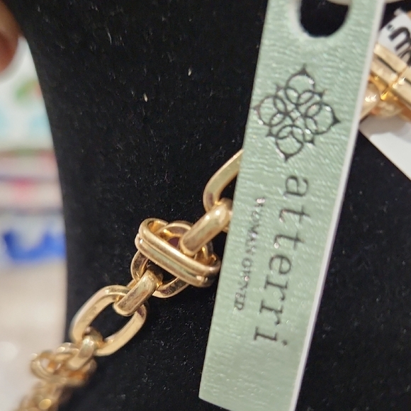 💙🔹️Atterri 🔹️Gold Charm 16" Cubic Zirconia Necklace with Colorful Accents ✨️ - Picture 6 of 7